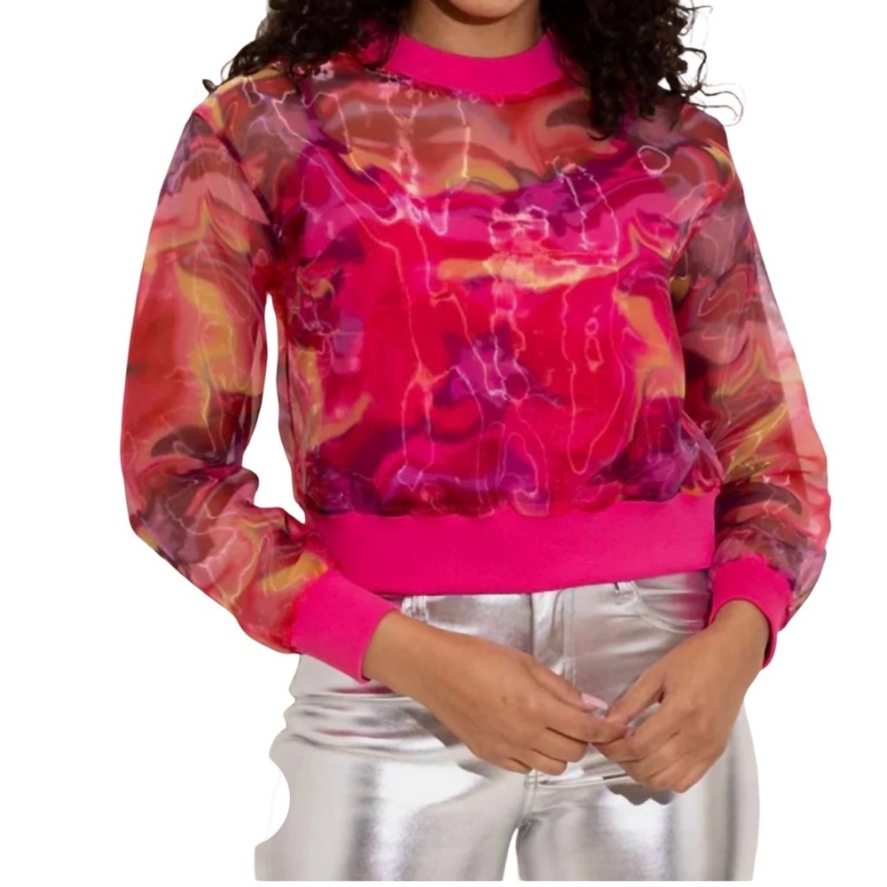 Alden Adair Pink Sheer Top - Picture 4 of 7